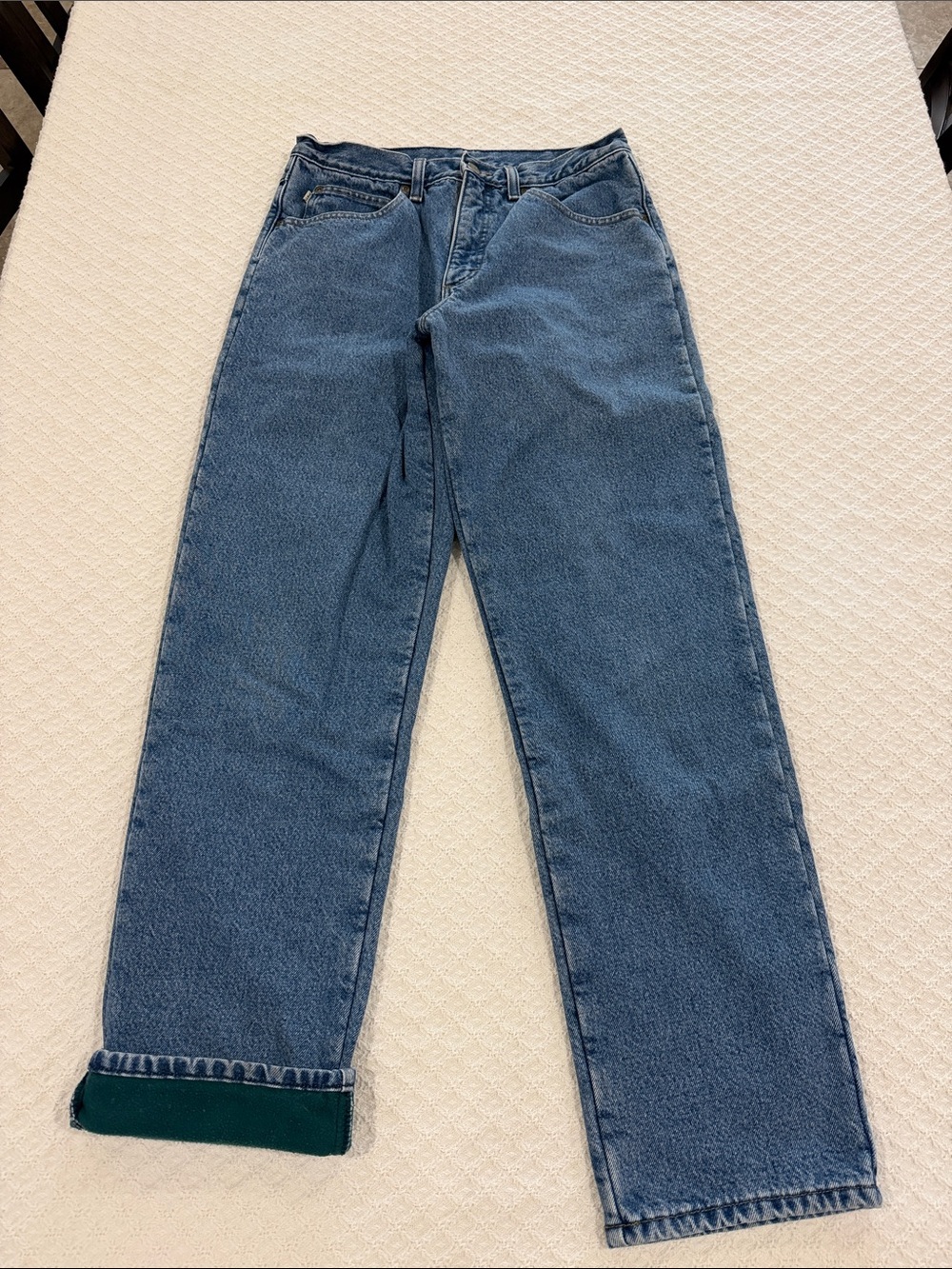 L.L.Bean Denim Jeans with Forest Green Fleece Lining
